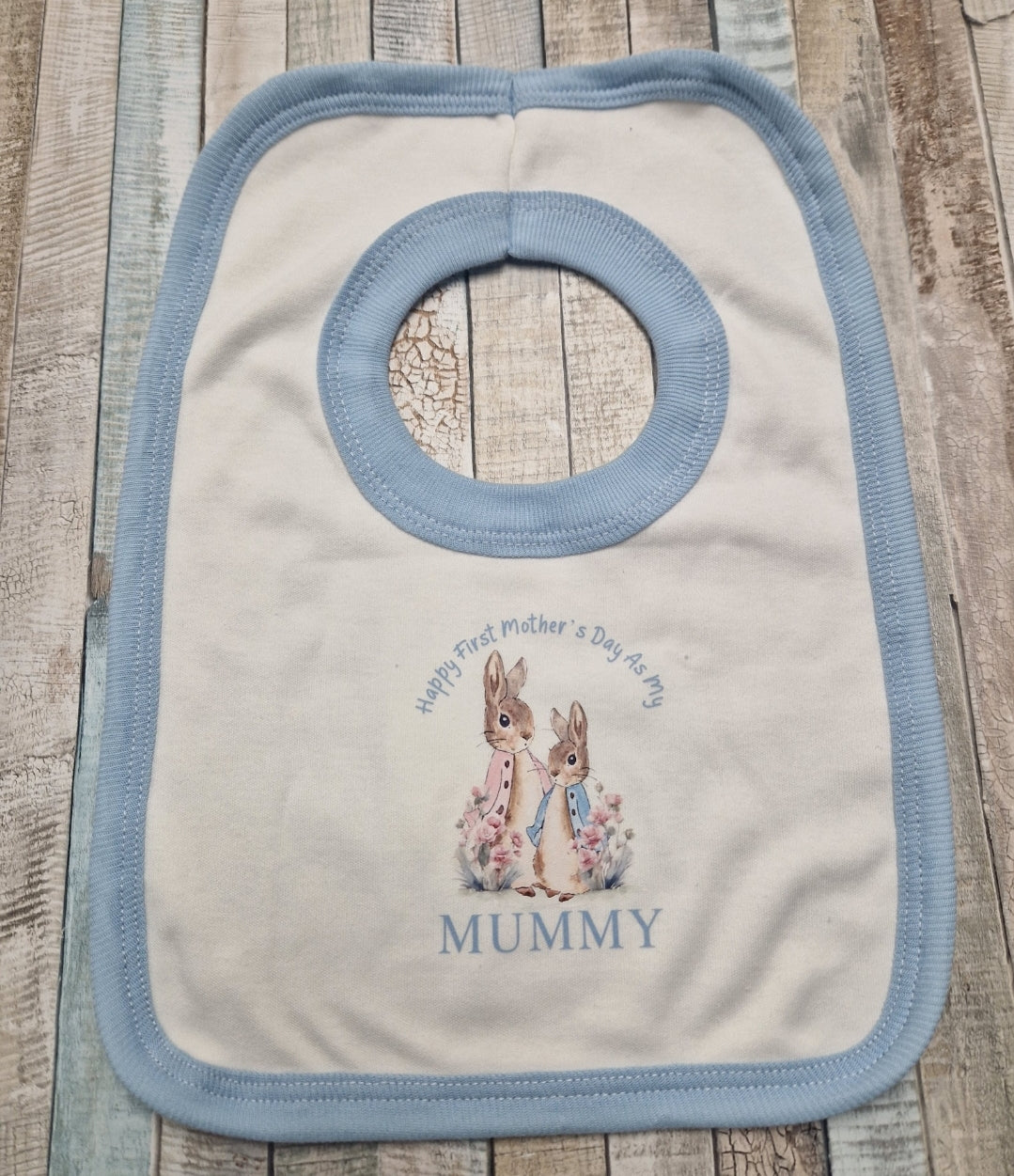 Baby Boys Happy First Mother's Day As My Mummy Rabbit Printed Bib