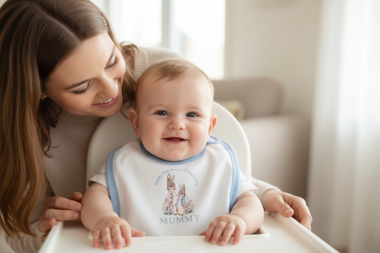 Baby Boys Happy First Mother's Day As My Mummy Rabbit Printed Bib