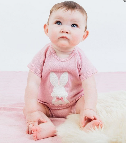 Nana's Special Buys Baby Girls Dusky Pink Rabbit Short Set