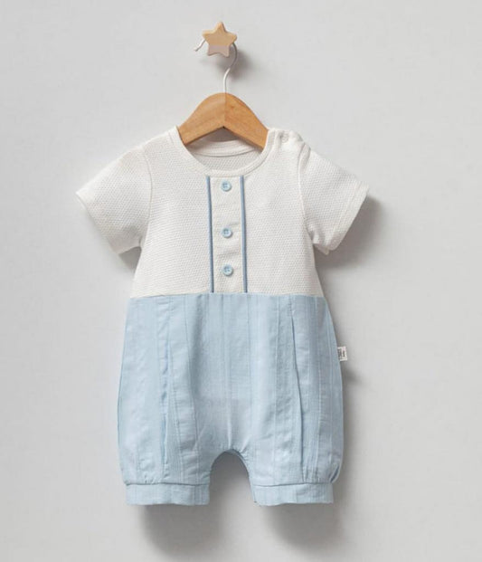 Baby Boys Blue And White Romper