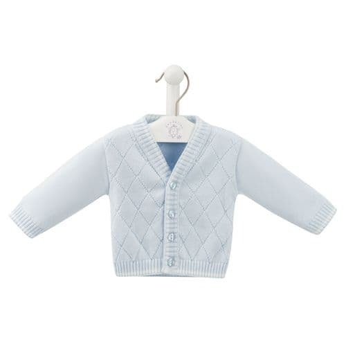 Nana's Special Buys Baby Boys Blue Cotton Knitted Cardigan
