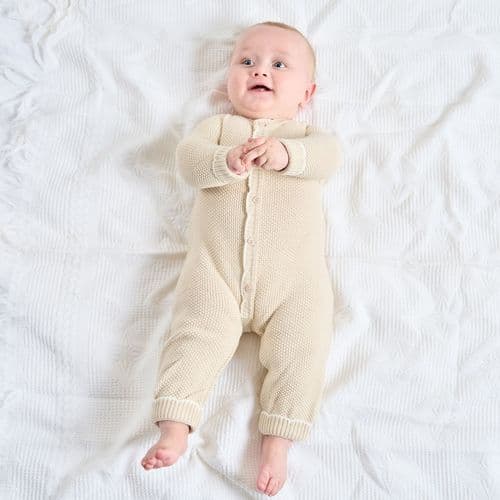 Nana's Special Buys Unisex Baby Beige Scallop Edge Onesie