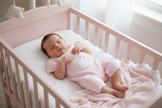Baby Girls Pink And White Knitted Rabbit Romper