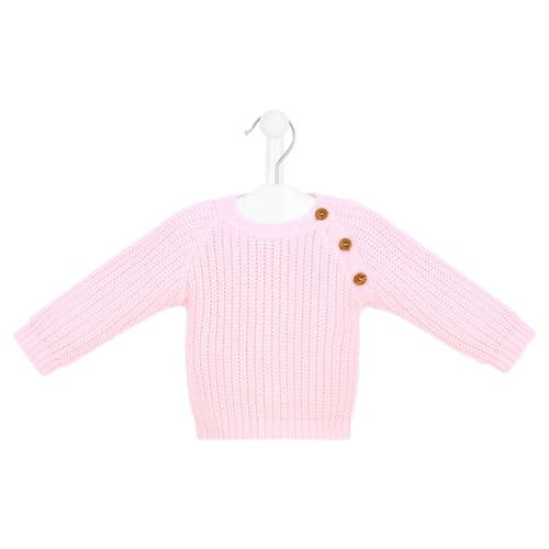 Baby Girls Pink Chunky Knit Jumper