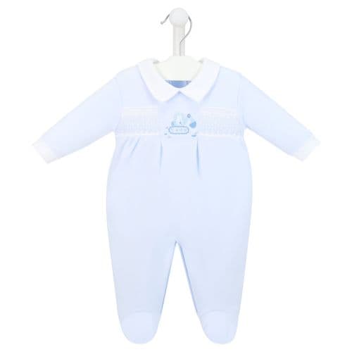 Baby Boys Blue Digger Sleepsuit