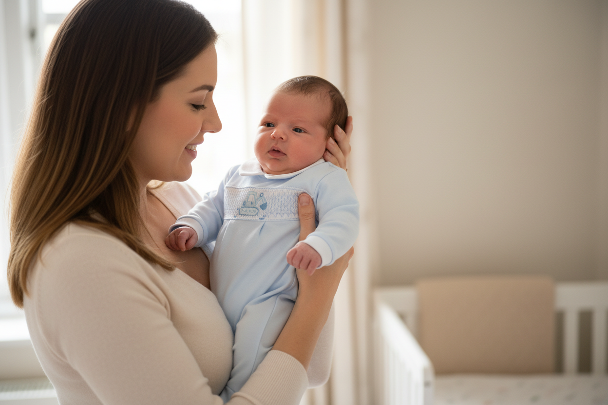 Baby Boys Blue Digger Sleepsuit