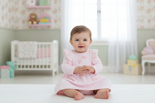 Baby Girls Teddy Love Dress And Pants Set