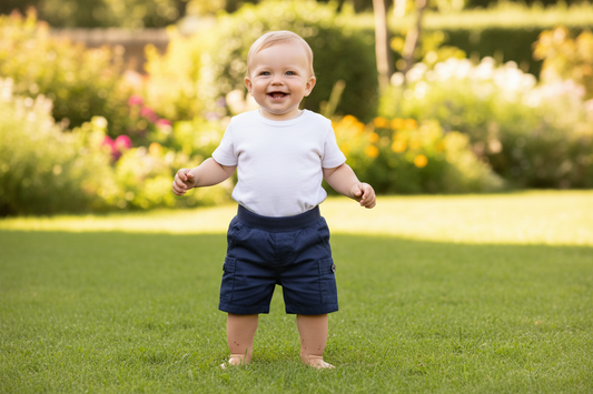 Baby Boys Navy Cotton Twill Shorts