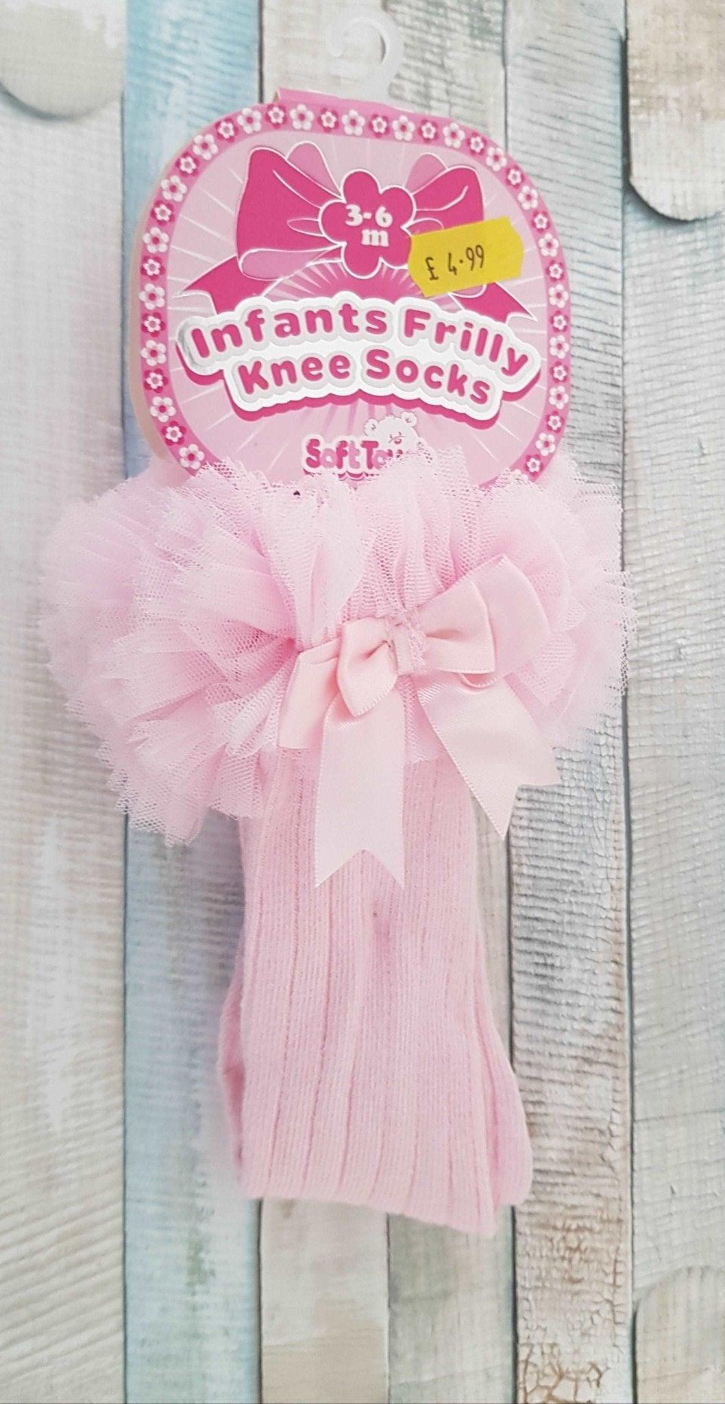 Baby Girls Pink Organza Knee Length Tutu Frilly Socks