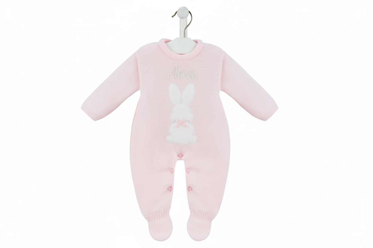 Baby Girls Pink Knitted Bobtail Onesie