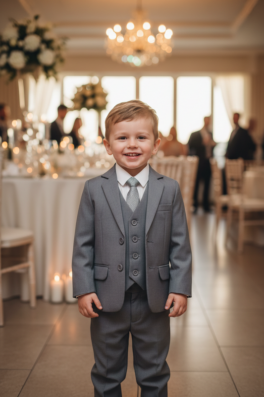 Boys 5 Vivaki Grey Piece Suit