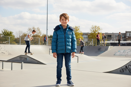 Boys High Neck Woven Hooded Jacket