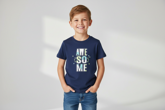 Nana's Special Buys Boys Navy "Awesome" T Shirt
