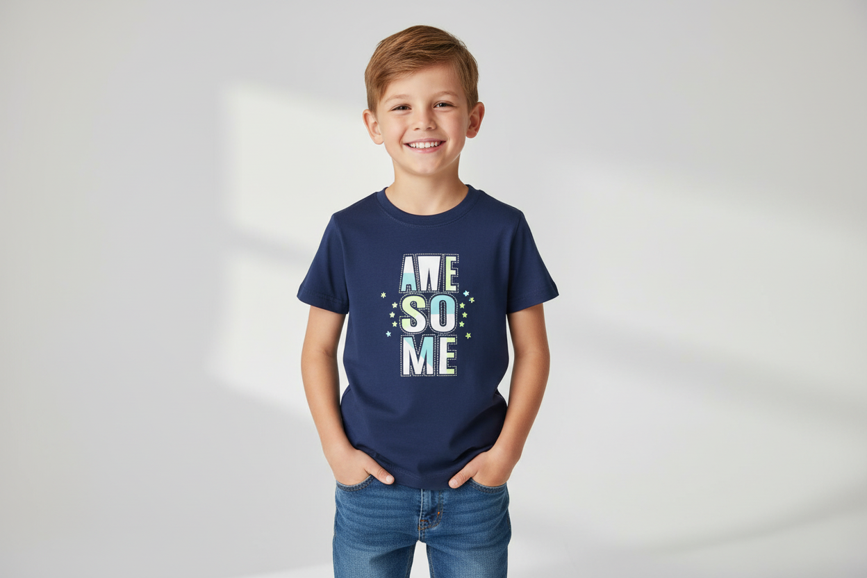 Nana's Special Buys Boys Navy "Awesome" T Shirt