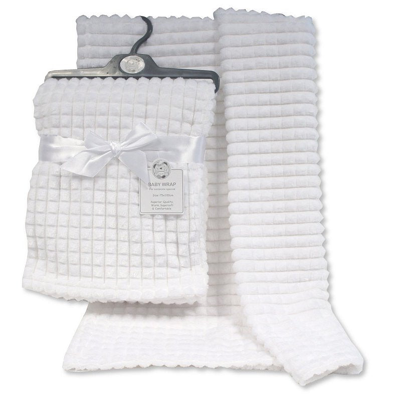 Baby White Jacquard Squares Wrap