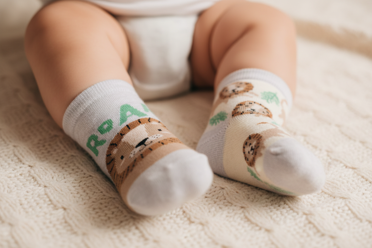 Baby Boys Lion Or Bear Design 3 Pairs Socks
