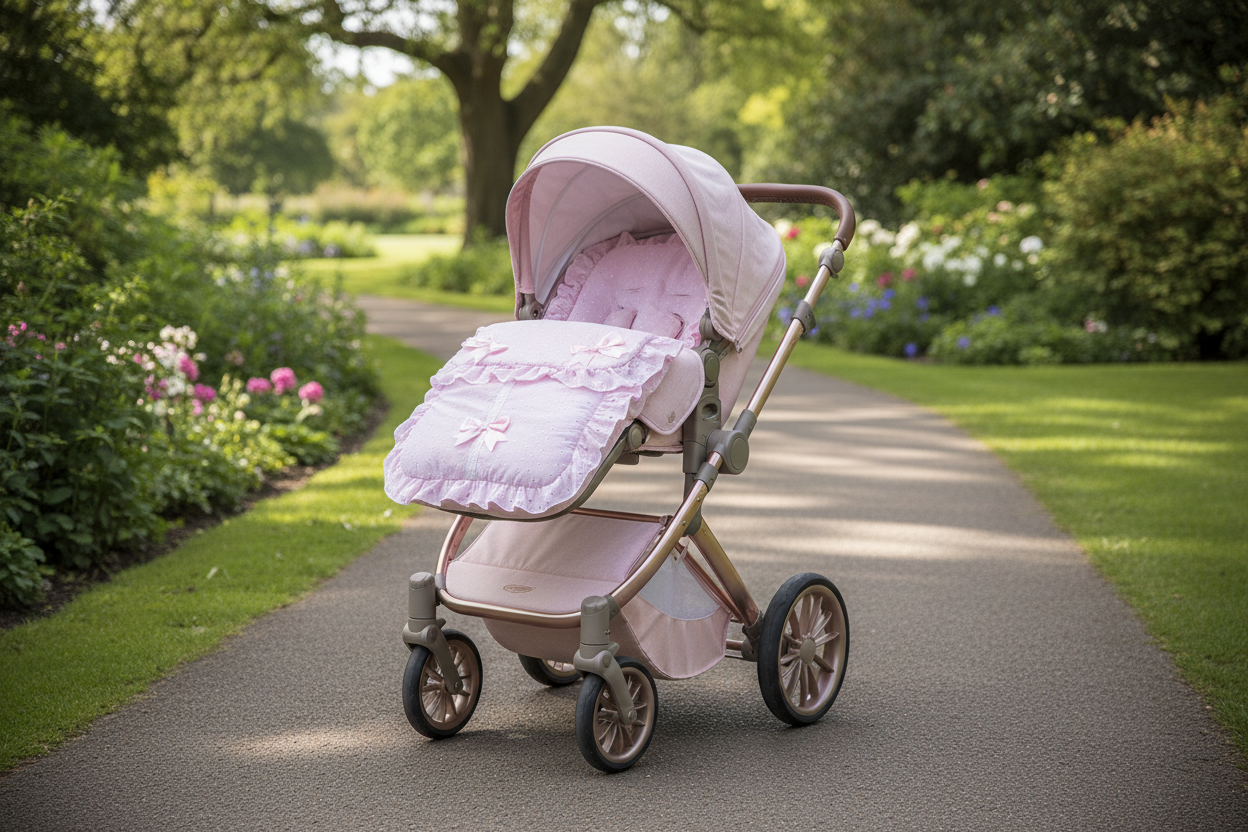 Baby Girls Pink Broderie Anglaise Universal Pushchair Footmuff /Cosy Toes