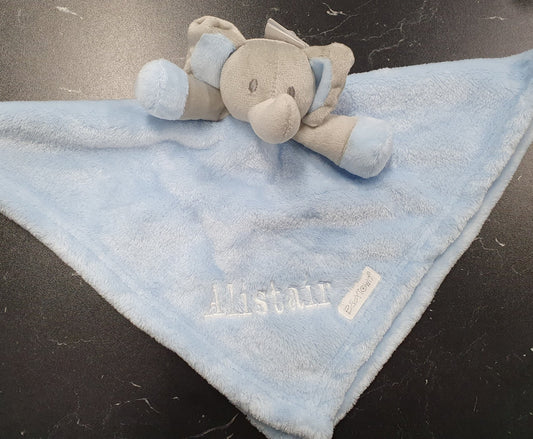 Personalised Blue Novelty Baby Elephant Comforter