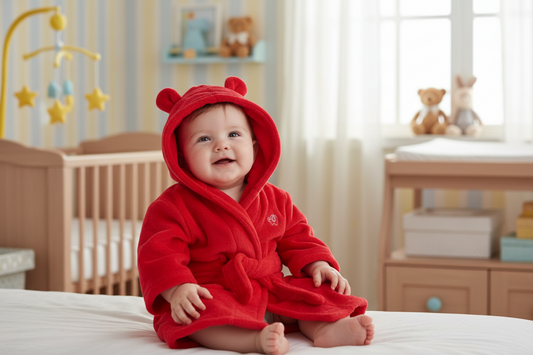 Personalised Baby Red Dressing Gown