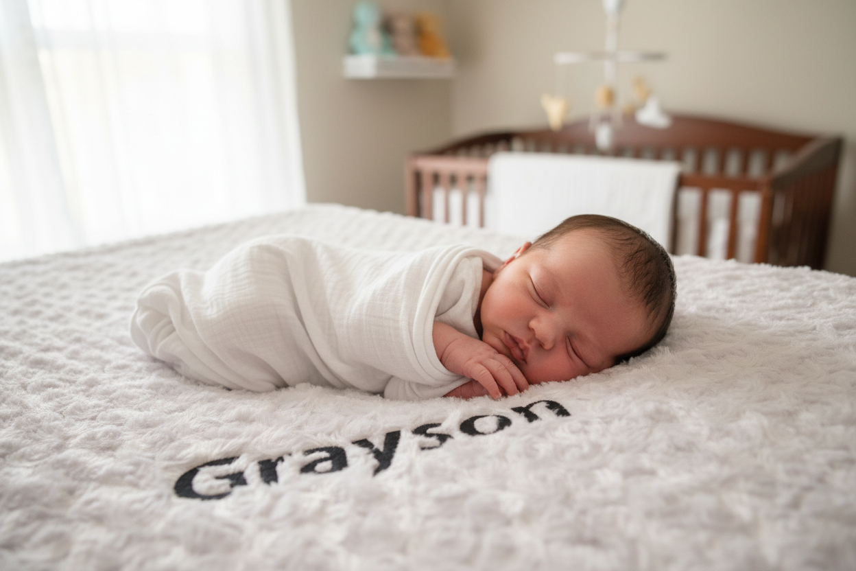 Personalised Soft Rose Baby Wrap /Blanket