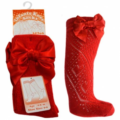 Baby Girls Red Heart Pelerine Socks With Bow