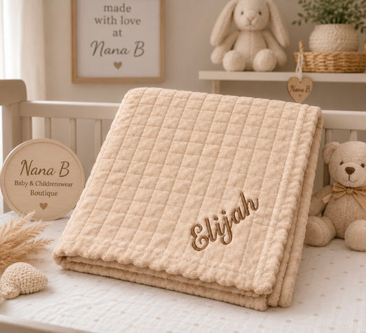 Unisex Baby Taupe Jacquard Square Baby Wrap