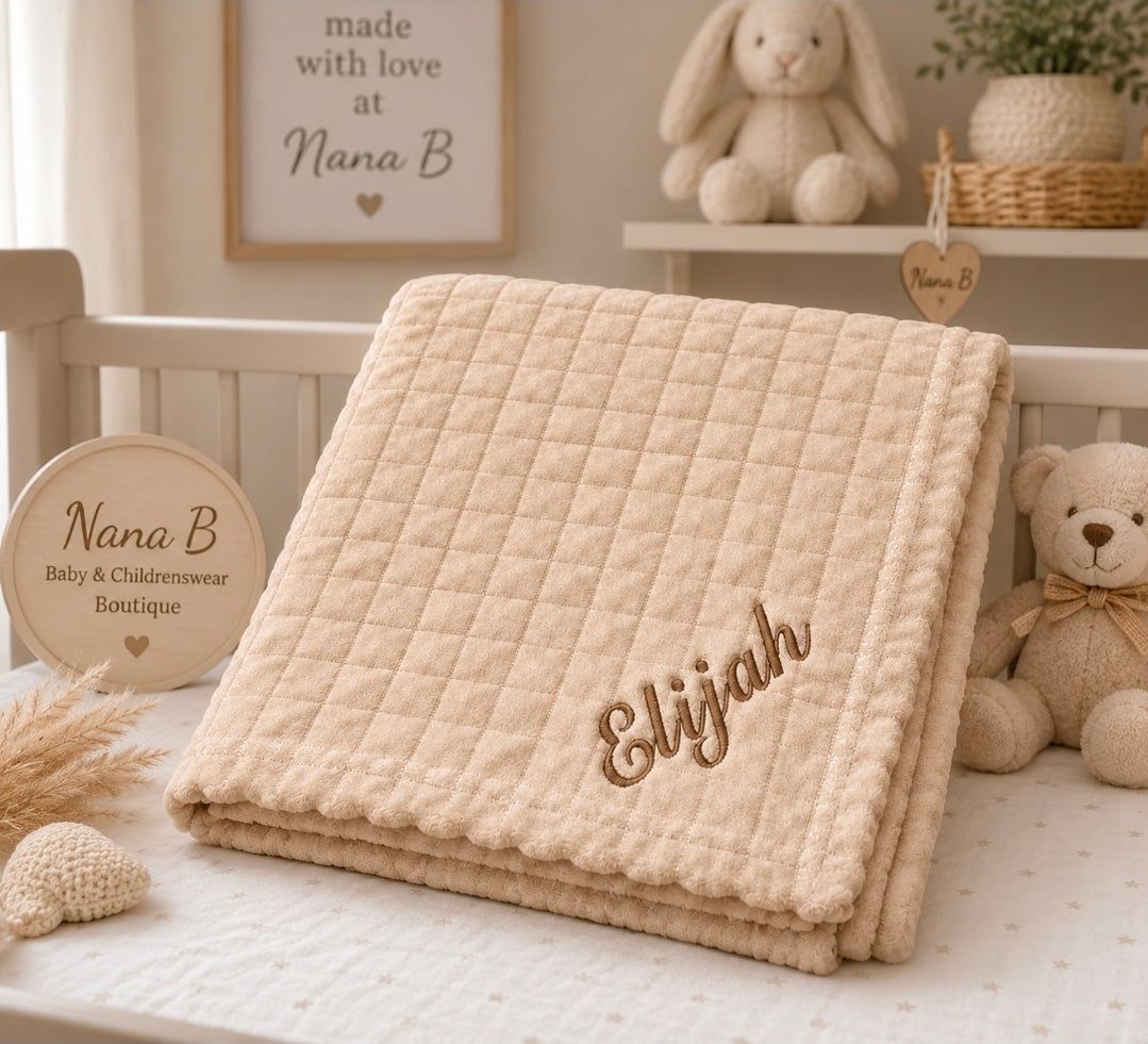 Unisex Baby Taupe Jacquard Square Baby Wrap