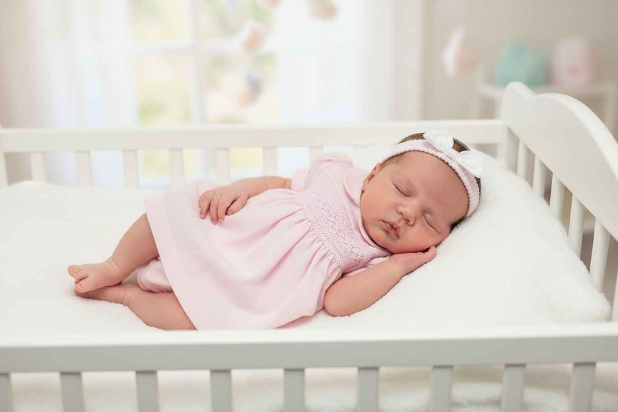 Baby Girls Pink Flower Smocked Dress Pants And Headband