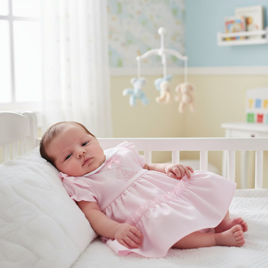 Baby Girls pink Windmill Dress And Pants Set