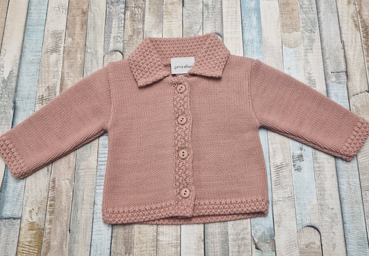 Nana's Special Buys Dusky Pink Cardigan With Collar