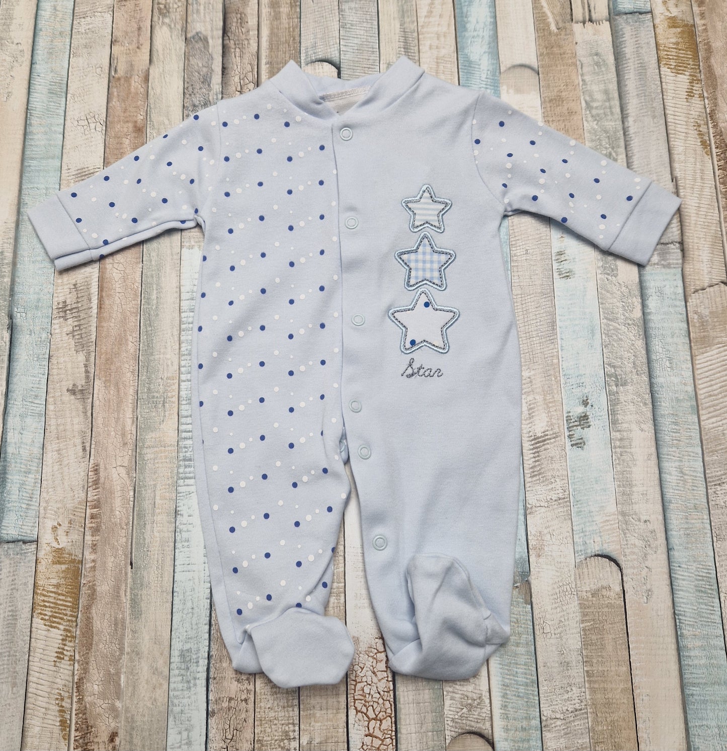 Nana's Special Buys Baby Boys Blue Star Sleepsuit