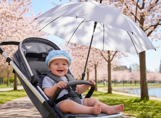 Baby Boys Blue And White  Baker Boy Style Sun Cap