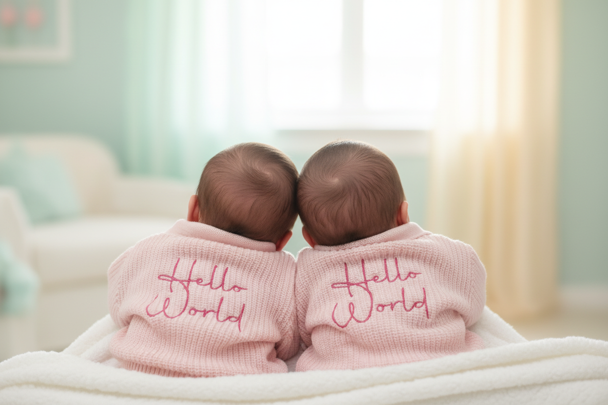 Baby Girls Pink Hello World Ribbed V Neck Cardigan