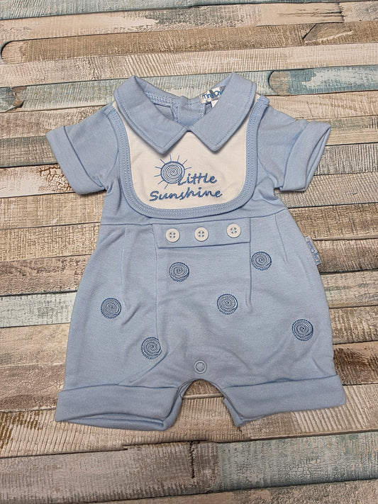 Premature Baby Boys Blue Little Sunshine Romper