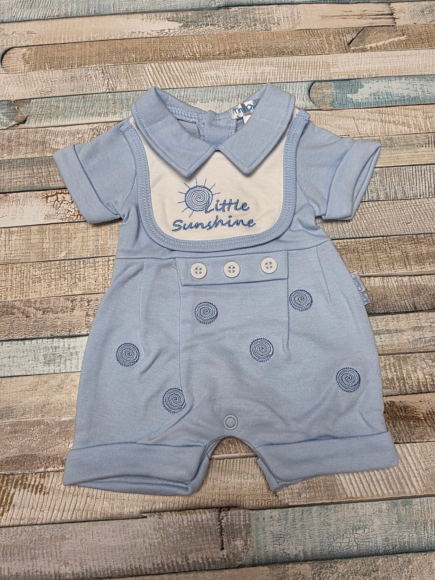 Premature Baby Boys Blue Little Sunshine Romper