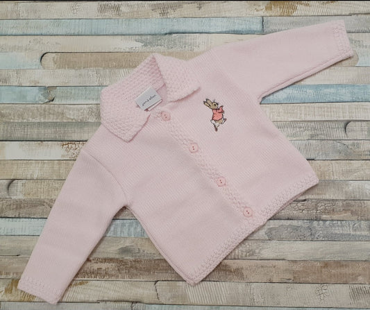 Baby Girls Pink Rabbit Cardigan