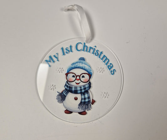 Baby's 1st Christmas Snowman Bauble Gift