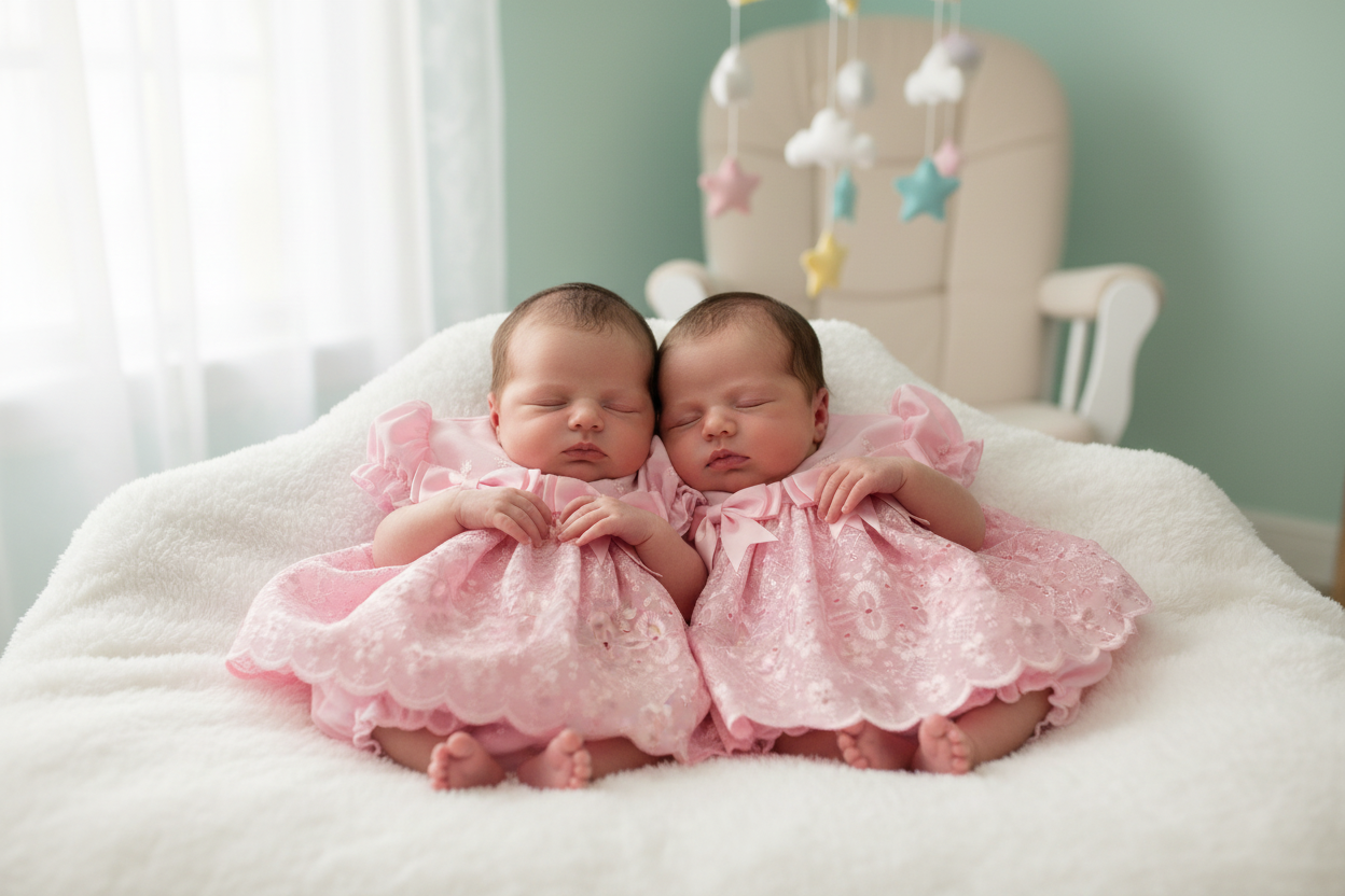 Baby Girls Pink Broderie Anglaise Short Sleeved Dress And Pants