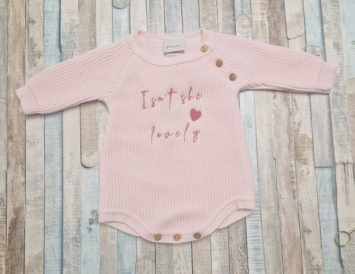 Baby Girls Pink Isn't She Lovely Long Sleeved Romper