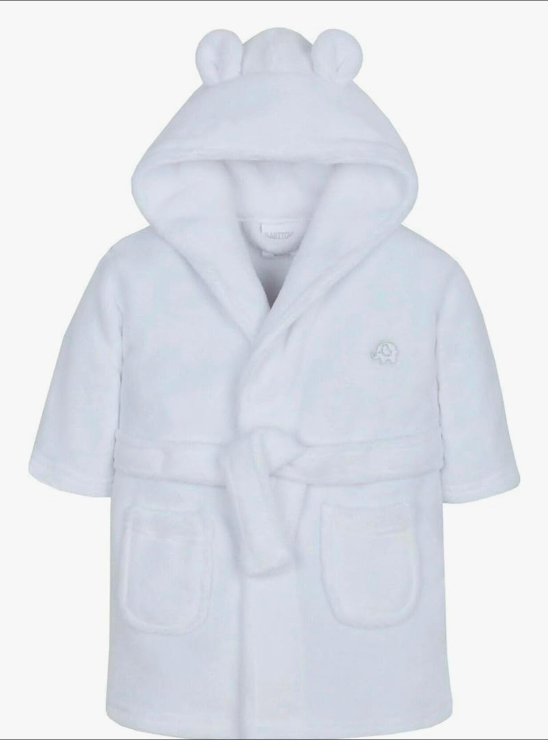 Baby White Hooded Dressing Gown