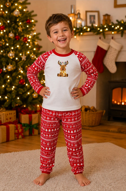 Personalised Red And White Christmas Pyjamas