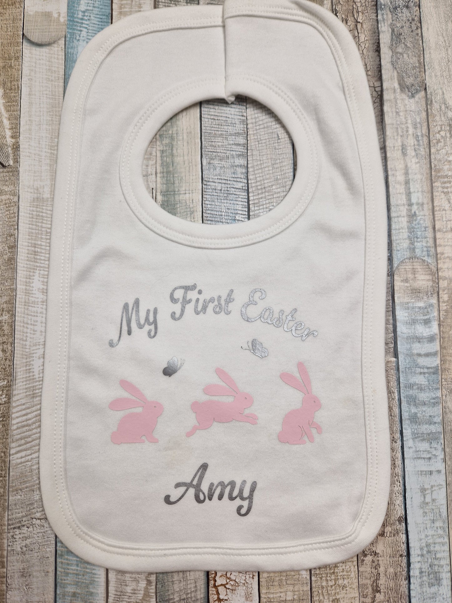 Baby Girls Personalised My First Easter Bunny Bib