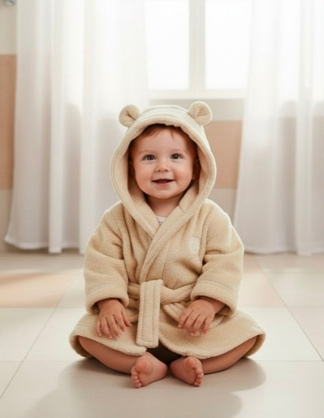 Unisex Baby Beige Teddy Dressing Gown
