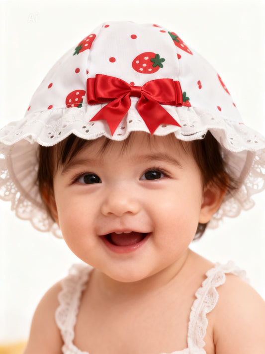 Baby Girls Strawberry Design Sunhat