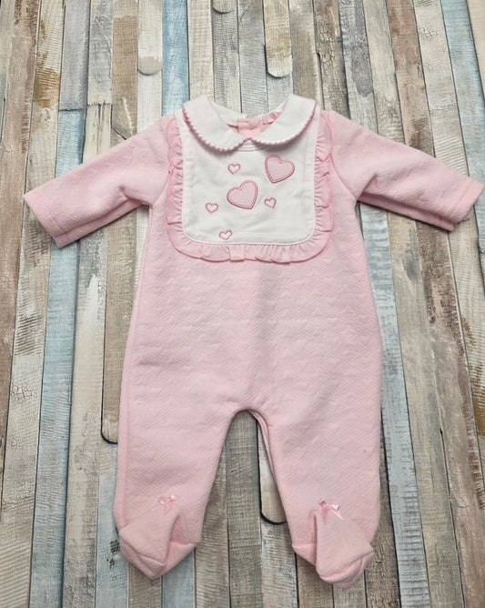 Baby Girls Pink Heart All In One