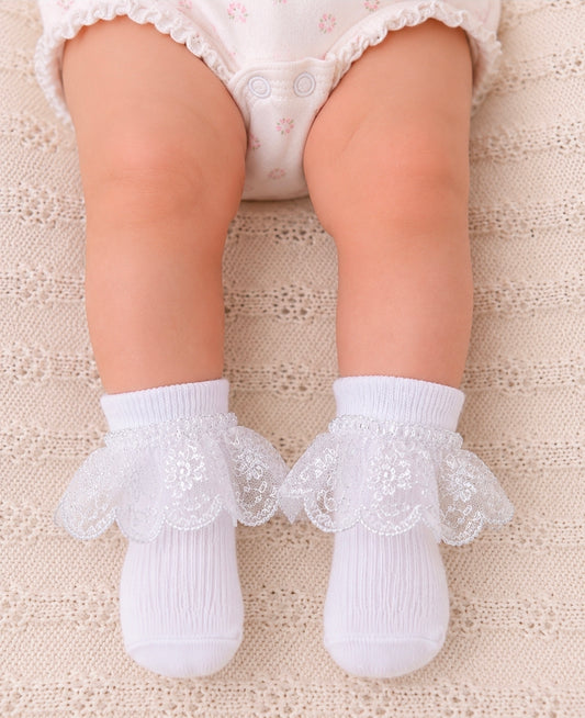 Baby Girls White Lace Socks