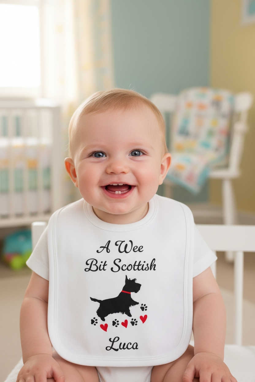 Unisex A Wee Bit Scottish Personalised Printed Bib