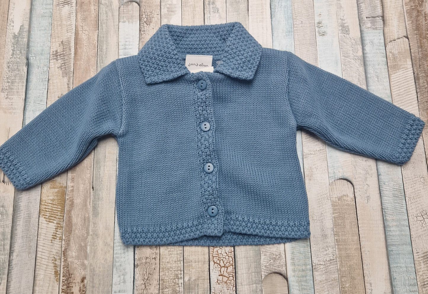 Nana's Special Buys Dusky Blue Cardigan With Collar