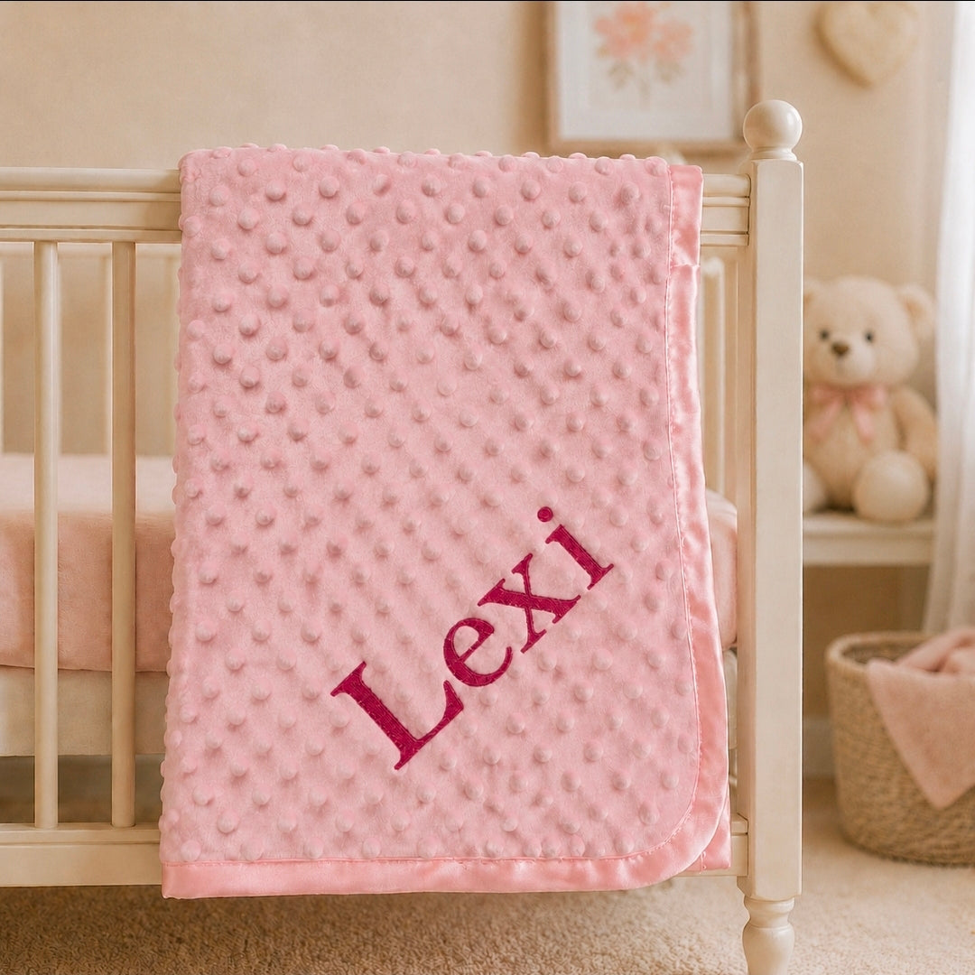 Personalised Dimple Embossed Baby Wrap/Blanket