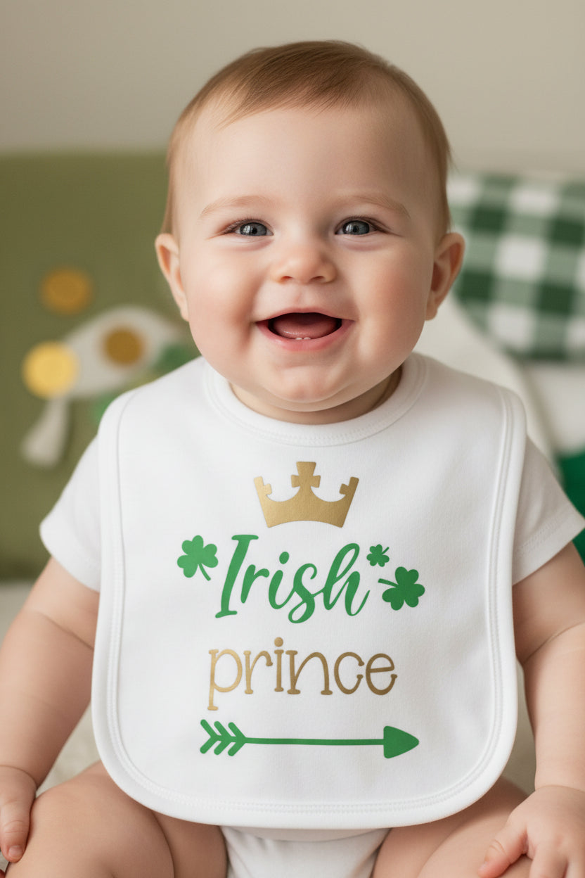 Baby Boys Printed Irish Prince Bib